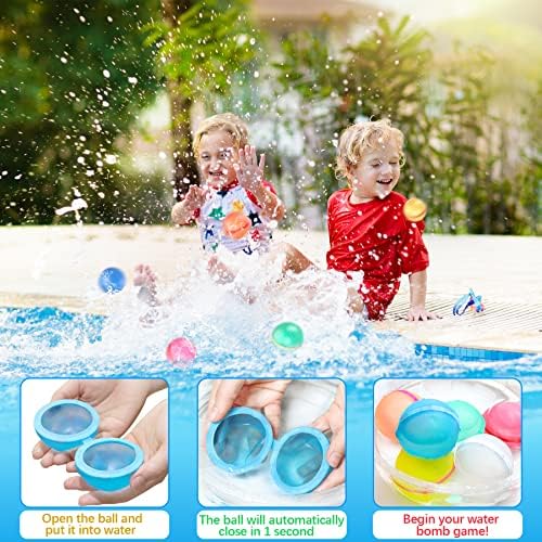 Fengtin еднократно магнетски балони со вода, 16 парчиња само-запечатување Брзо полнење водена бомба на отворено играчки за деца
