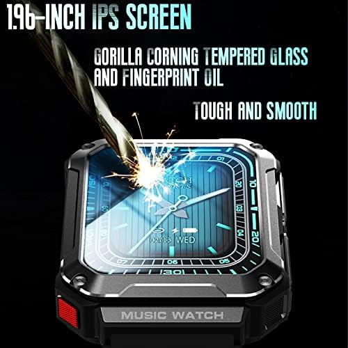 Паметен Часовник со Слушалки [GPS 45mm] 1.96 Целосен Екран На Мрежницата На Допир, Водоотпорен Часовник IP67 Од Воено Одделение
