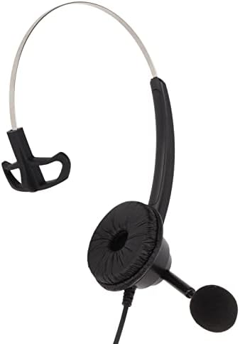 Vifemify Телефонски слушалки RJ9 Приклучок за прилагодување на црна волумен Единствена деловна слушалка за канцеларии за повици канцеларии
