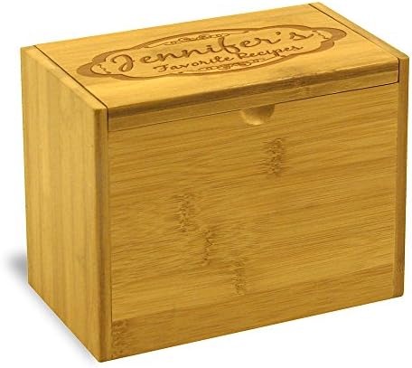 Moderna Дизајн Врежана Кутија За Рецепти Персонализирана Опција за 4x6 Картички-Вклучува Разделувачи