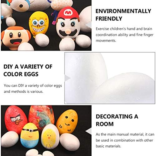 Лековити деца занаети 10 парчиња пена јајца, бели јајца во форма на мазен занает правење јајца полистирен топки за DIY сликање
