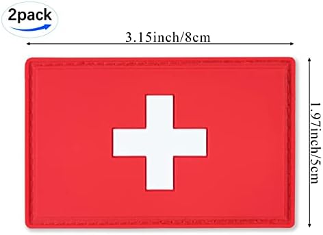 JBCD Switzerland Flag Patch Swiss Tactical Patch - PVC гума кука и лепенка за прицврстување на јамка