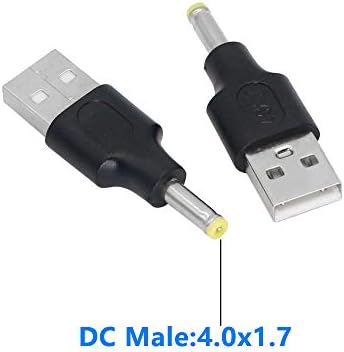 SINLOON USB до DC адаптер USB 2.0 Машки до DC 4.0x1.7mm DC машки конектор за полнење барел приклучок за напојување за DC или USB уред за