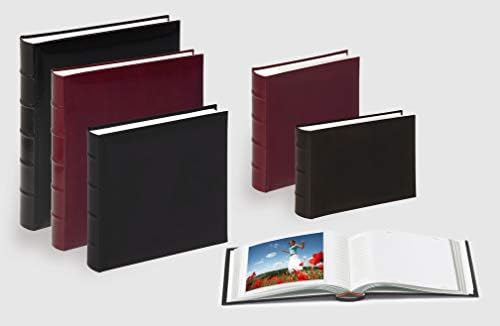 Walther Design FA-373-R Класична вештачка кожа книга врзан албум со испрскана 'рбет, 11,75 x 14,5 инчи, 80 бели страници, црвено