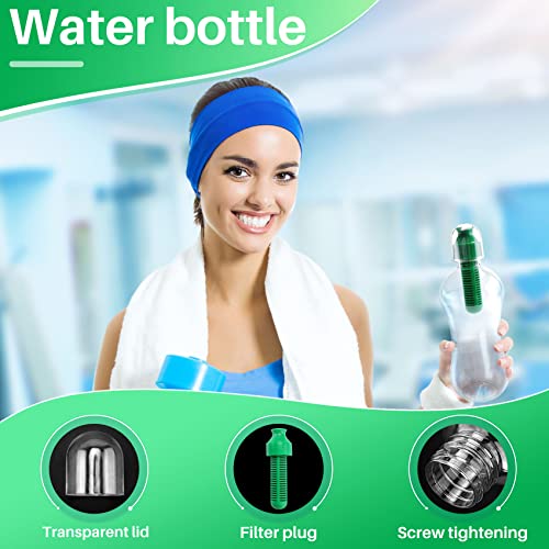 Фејрими шише со вода со река/езеро/пролет филтер за пешачење за кампување, спортско стискање шише со вода, лесна, со авантуристички филтер, зелена