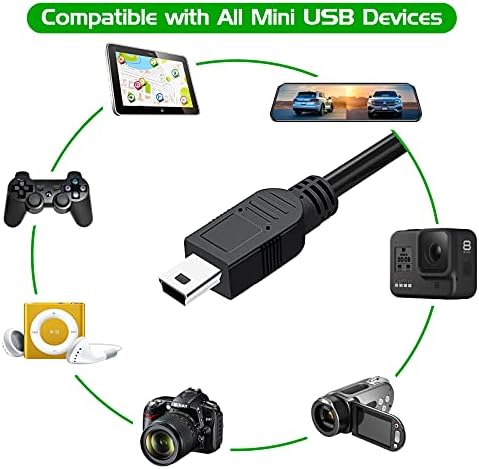 INOVAT замена USB компјутерски компјутер за полнење на кабел за полнење кабел за кабел за црна кутија LCD табла Dashcam Dash Cam