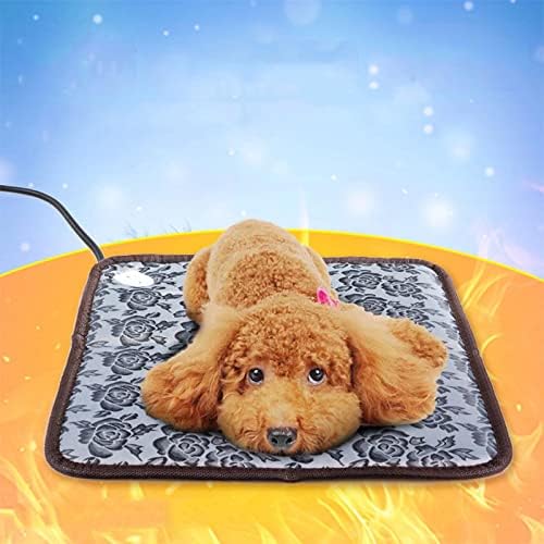 Електрична подлога за миленичиња за кучиња и мачки со анти-залак челичен кабел водоотпорно куче, температурна постојана температура, топол кревет
