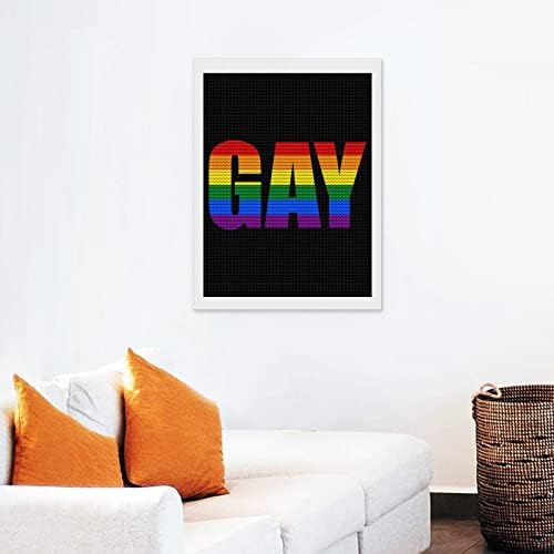 Виножито геј гордост ЛГБТ дијамантски комплети за сликање за возрасни вкрстени бод DIY боја уметност Слики занает за домашна канцеларија
