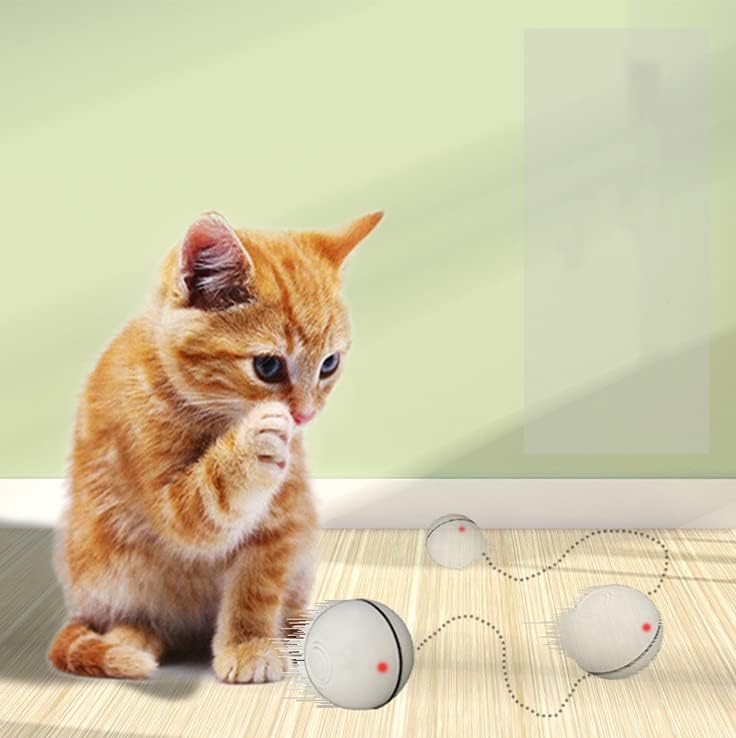 Автоматска топка за движење на Ladumu за мачка со неправилен режим на трчање миленичиња додатоци за миленичиња уникатни USB -мачки играчки