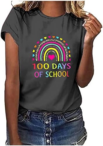 Врвна маица за девојки лето есен краток ракав 2023 облека памучна графичка смешна канцеларија блуза 5u 5u