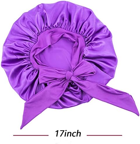 Luli Satin Bonnet, хауба со врзани ленти, сатенски хаутки за коса за жени, широк еластичен опсег спиење за жени кои спијат, ја штити кадравата