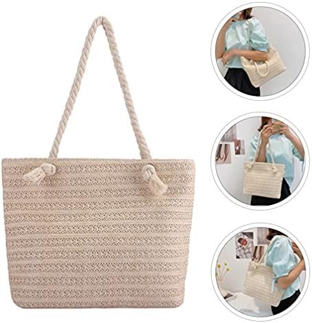 Валликлуд лаптоп торба мода ткаена чанта едноставна торба со слама дарежлива торба за рамо за патувачка торба за рамо женски жени женски