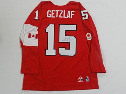 Рајан Гецлаф Потпиша 2014 Тим Канада Олимписки Дрес Лиценциран Златен Медал Џса Коа-Автограм Нхл Дресови