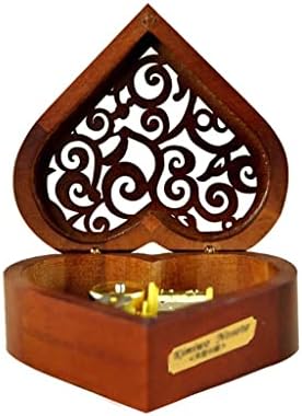 Музичка кутија за музичка кутија, шупливо покритие 18-нота злато движење ветровито дрвени музички кутии подароци за роденден/Божиќ/Денот на мајката