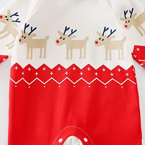 Relabtaby Моето прво Божиќно момче девојче облека новороденче ромпер новороденче долг ракав Божиќ Санта Ониси Елф ирваси облека