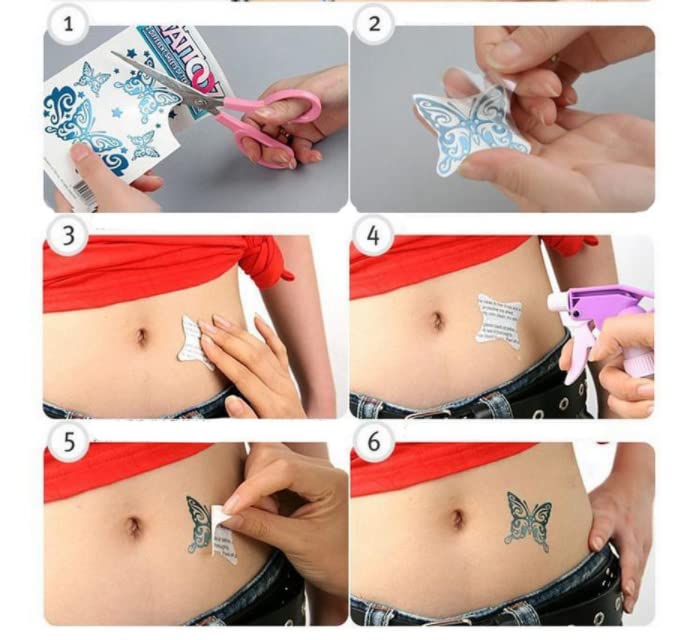 5 парчиња налепници за тетоважи водоотпорна женска долготрајна бајка естетска налепници за клавикули
