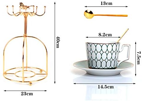 Nfguy чајник керамички чај сет тенџере со тенџере со котел отпорен на топлина инфузер булиоар за чаши за кафе, чаши чаши златна рачка