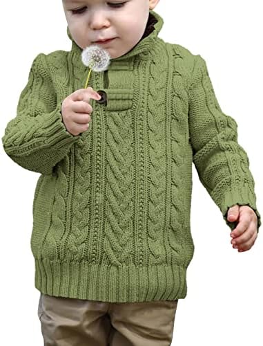 Девојче за деца на haаови, момчиња плетете кабелски џемпер за џемпер за бебиња пулвер надворешна облека пролет есен зима