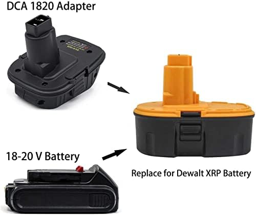 XYOO DCA1820 Батерија Адаптер Замена За Dewalt 18v до 20V, Компатибилен СО Dewalt 18volt Алатки И Овозможува 20VOLT МАКС Компактни Батерии