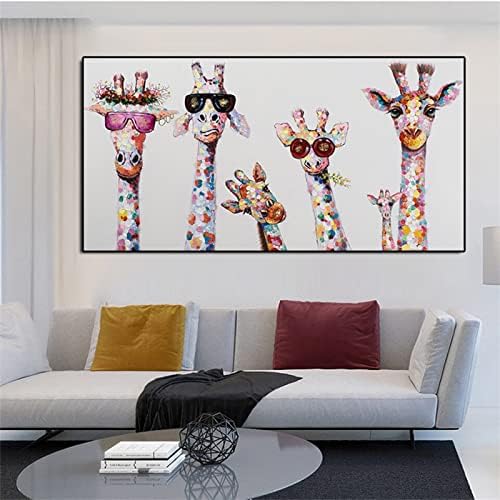 Дијамантски комплети за сликање, семејство со дијамантска уметност жирафи, дијамантски точки скапоцен камен уметност целосна вежба, детска