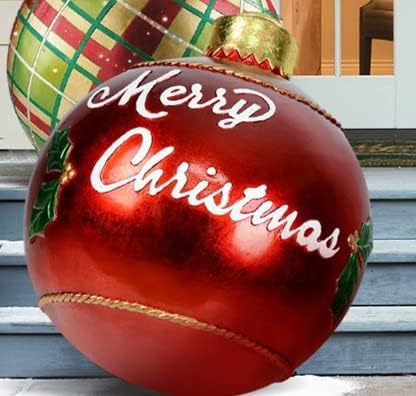 HFCTLOG на отворено Божиќно надувување украсена топка изработена од ПВЦ, гигантски Божиќни украси за новогодишни елки, украси на отворено, празници