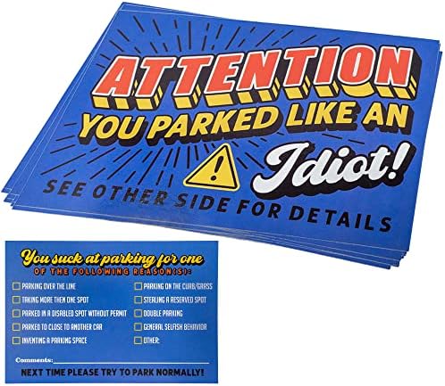Лоши Картички За Паркирање-50 парчиња 4 х 6 – - Смешни Известувања За Новина За Лоши Паркери - Подарок За Возрасни-Повеќе Причини &засилувач;