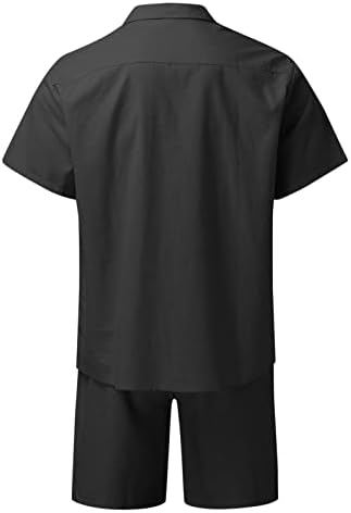 Xiloccer 2 парчиња облеки за мажи летна кошула и шорцеви од половина ракав копче надолу од кошула и шорцеви