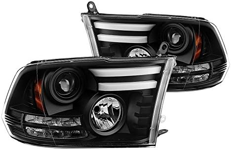 ZMAUTOPARTS LED Drl Црн Проектор Фарови Фарови За 2013-2018 Ram меморија 1500/2500 / 3500