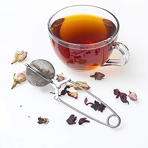 Цедалка За Чај со Топчеста Топка, Премиум Цедилка За Чај ОД Нерѓосувачки Челик Од 3 Пакувања Со Јекскул Со Рачка За Чај Со Лабав Лист