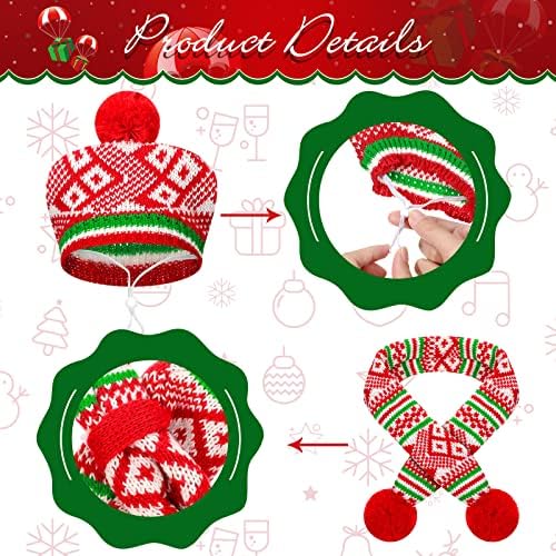 6 парчиња божиќни костуми за кучиња капачиња за нозе на шамија поставени кучиња плетени зимски шал Божиќни забави додатоци за костуми зимска