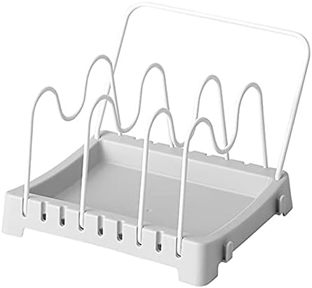 Koqws Кујна мултифункционална решетка за складирање вок -тенџере за складирање на капакот за складирање на табла за табли за табла