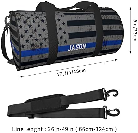 Персонализирана Сина Тенка Линија Знаме Торба За Теретана Торби Прилагодени Полициски Подароци