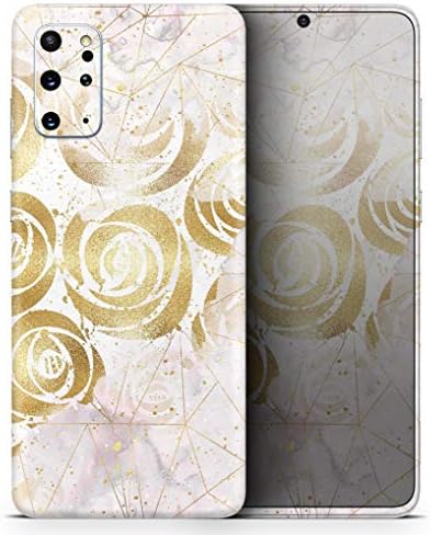 Дизајн Скинц Карамфила Акварел и злато V14 Заштитна винил декларална обвивка за кожата Компанија компатибилен со Samsung Galaxy S20