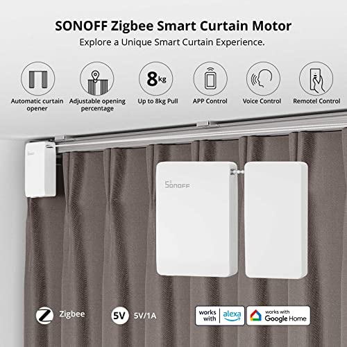 Sonoff Zigbee Smart Curtain Motor, бара zigbee 3.0 центар, возач на електрична завеса за далечински управувач и домашна автоматизација,
