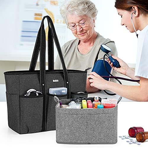 Торби за медицинска сестра од Дамеро со торба за вметнување на организатор, торби за медицински материјали со лаптоп ракав за медицинска