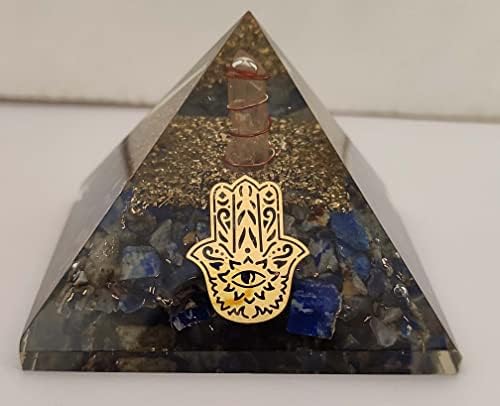 Sharvgun orgonite пирамида лапис лазули камен реик чакра негативна енергија заздравување кристален скапоцен камен оргон пирамида јога медитација