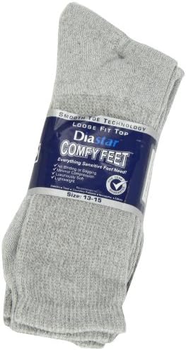 Дијастар нозе дијабетични чорапи, сиви, 13-15, 3 пакувања