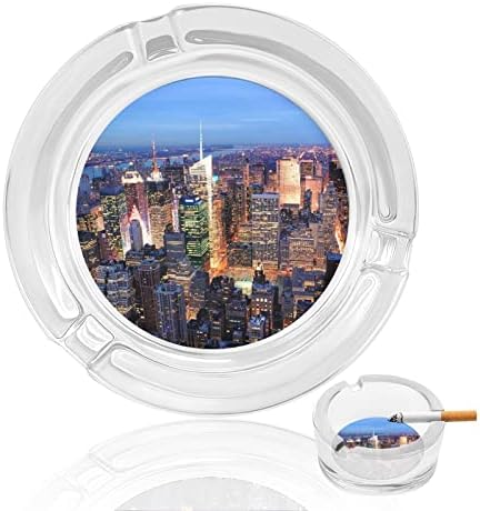 Ashујорк стаклена пепелник за цигари тркалезни ленти за пепел за домашна канцеларија и ресторани