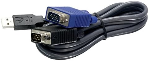 TRENDNET 2-во-1 USB VGA KVM Кабел, 1.83 m, VGA-SVGA HDB 15-Пински Машки На Машки, USB 1.1 Тип А, Поврзете Компјутери СО VGA И USB
