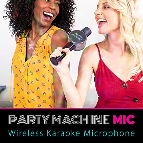 Пејачка машина Караоке машина микрофон со Bluetooth и звучник за деца и возрасни дома роденденска забава, црна