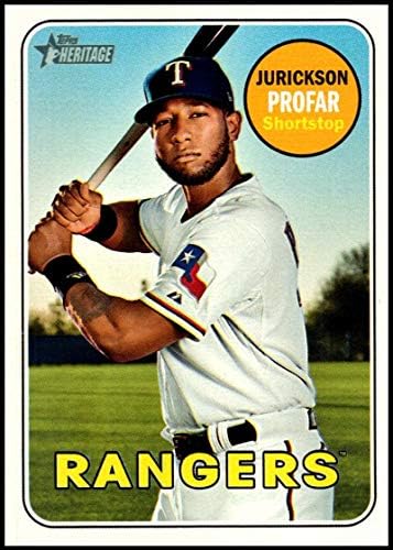 2018 Топс Херитиџ Висок број Бејзбол 584 Jurichson Propar Texas Rangers Официјална картичка за тргување со MLB