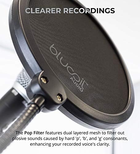 Аудио Техника AT2035 микрофон за кардиоиден кондензатор совршен за студио, подкастинг и стриминг, XLR излезен пакет со Blucoil Boom