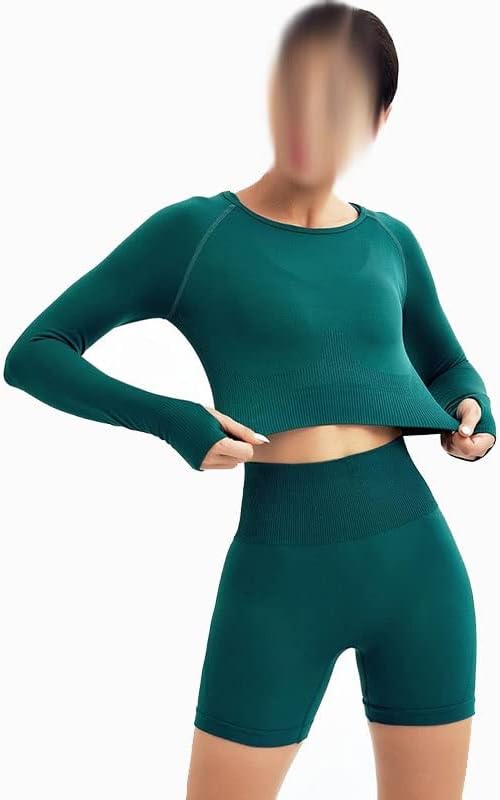 N/A Womenените Беспрекорна јога Поставете спортска облека за спортска облека за спортска облека со високи хеланки на половината фитнес спортска