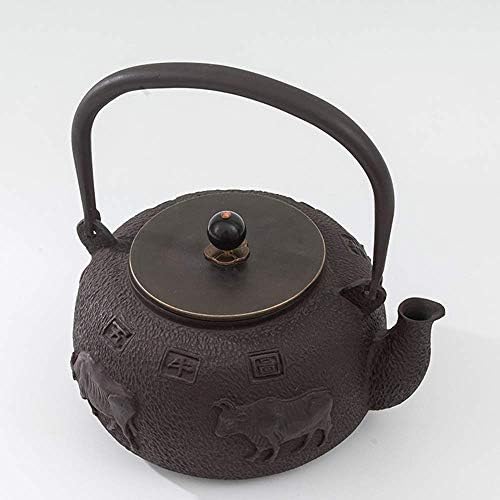 Леано железо чајник од железо од пет говеда 1,4 литар чај чај од чај од чај од леано железо тенџере, LSXYSP, леано железо, 21x9.5x12.5cm