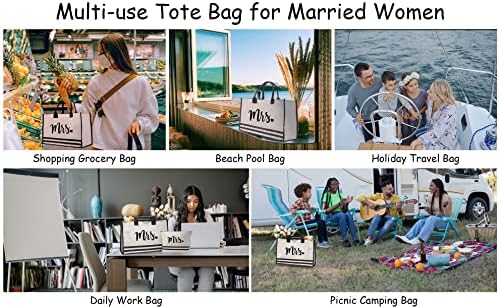Coshaysoo Големо платно алатка торба со мала чанта за мекип, подарок за чанти од плажа на плажа за невеста г -ѓа жени loversубители