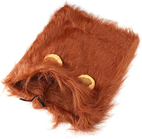 Chictry Lion Mane Dog Dog Costume со уши миленичиња лав грива перика за големи средни кучиња коса Ноќта на вештерките Божиќна фестивал