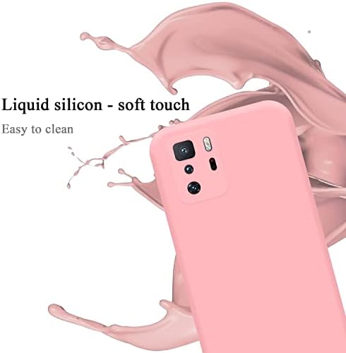 Кадорабо Случај Компатибилен Со Xiaomi Poco X3 GT Во Течен Розово-Заштитен Капак Изработен Од Флексибилен Tpu Силикон