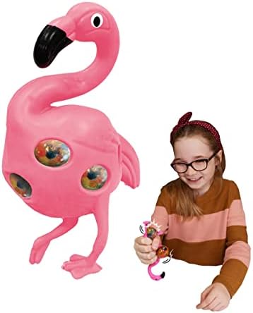 Squidgeemals - Фламинго од Делуксбаза. Супер затегнати фламинго незгодни играчки за деца со гел вода мониста. Одлична фитгетска топка и