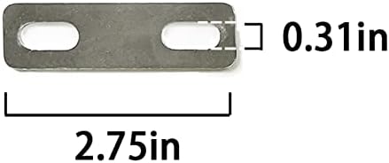 Qimilenzy Правоаголен метал од не'рѓосувачки челик метална шипка, 2,75 x 0,31, тешка полирана 304 не'рѓосувачки челик со мазни рабови,