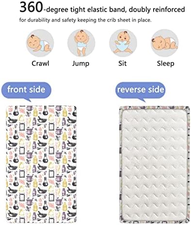 Пастел тематски вграден креветче за креветчиња, стандарден сад за душек за креветчиња, мека мачка за душеци со душек, вграден лист